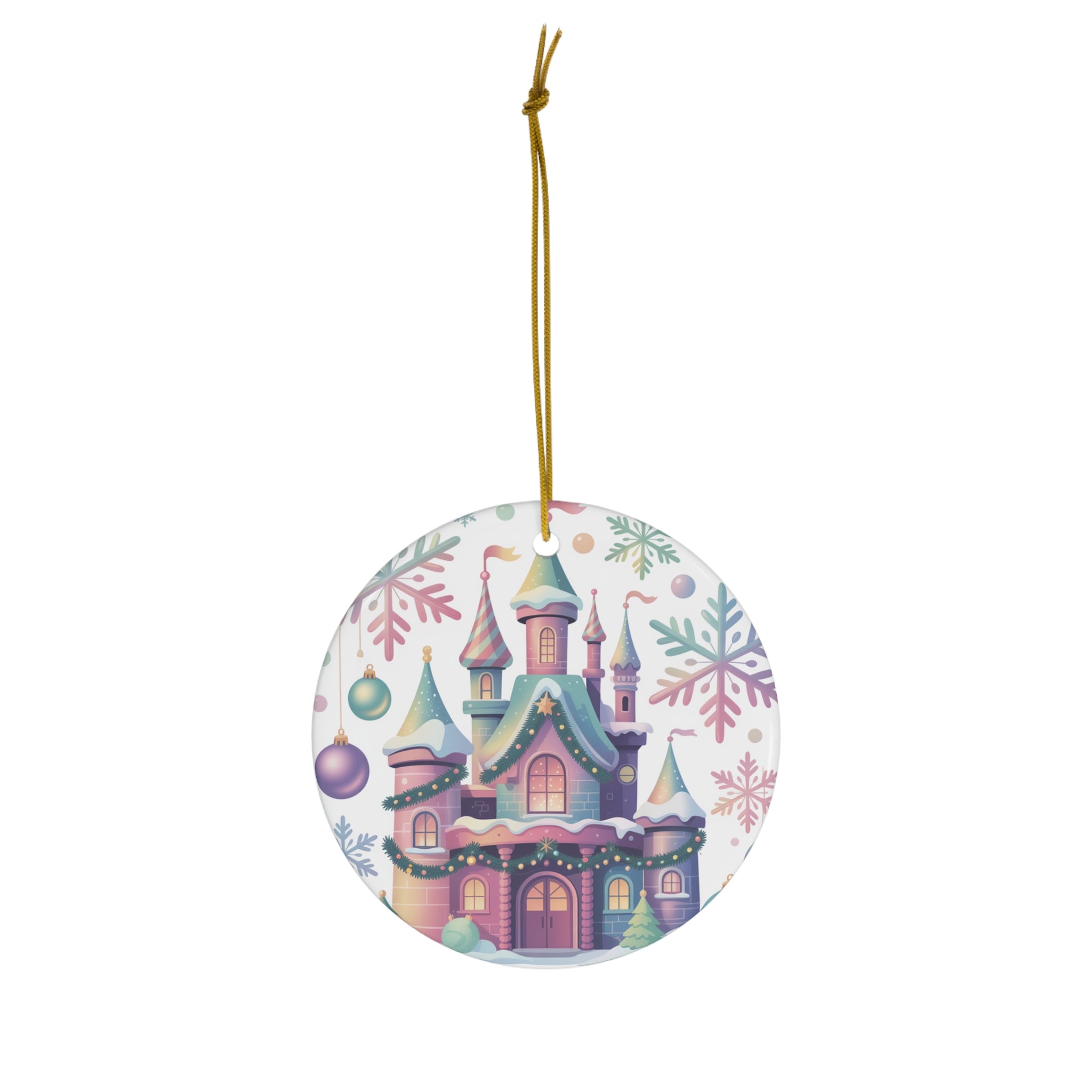 Magical Winter Castle Christmas Ornament