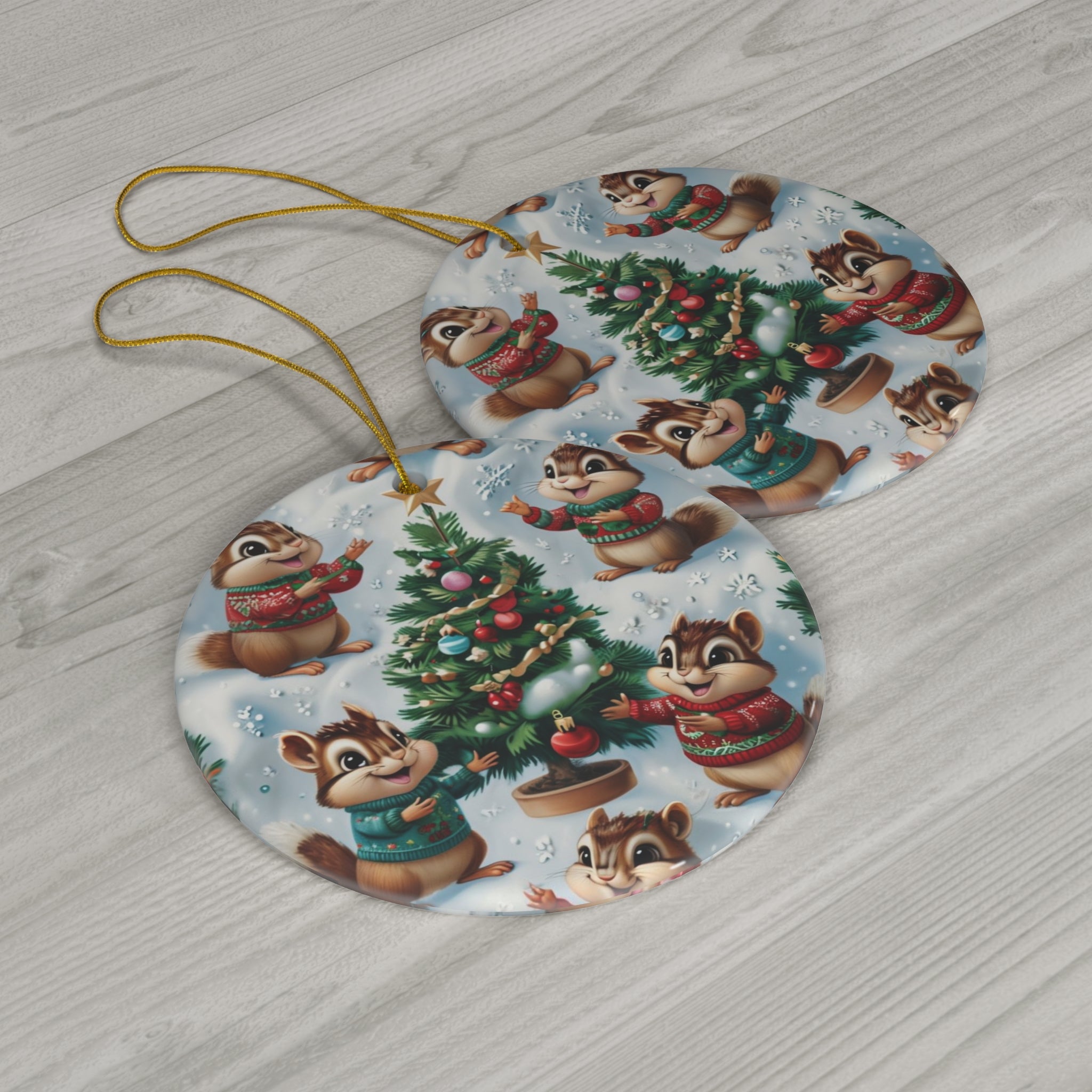 Woodland Chipmunk Christmas Tree Ornament