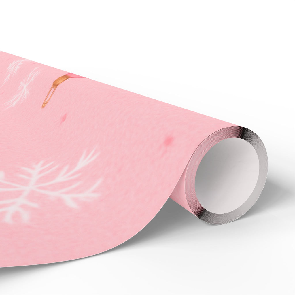 Pink Christmas Wrapping Paper – Cute Pink Trees & Ornaments Holiday Gift Wrap