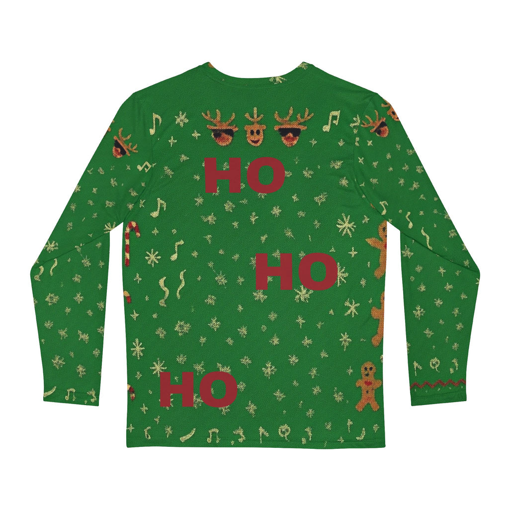 Men's Holiday Long Sleeve Shirt - "Where's My Ho At?" Certified Naughty Ugly Xmas Sweater