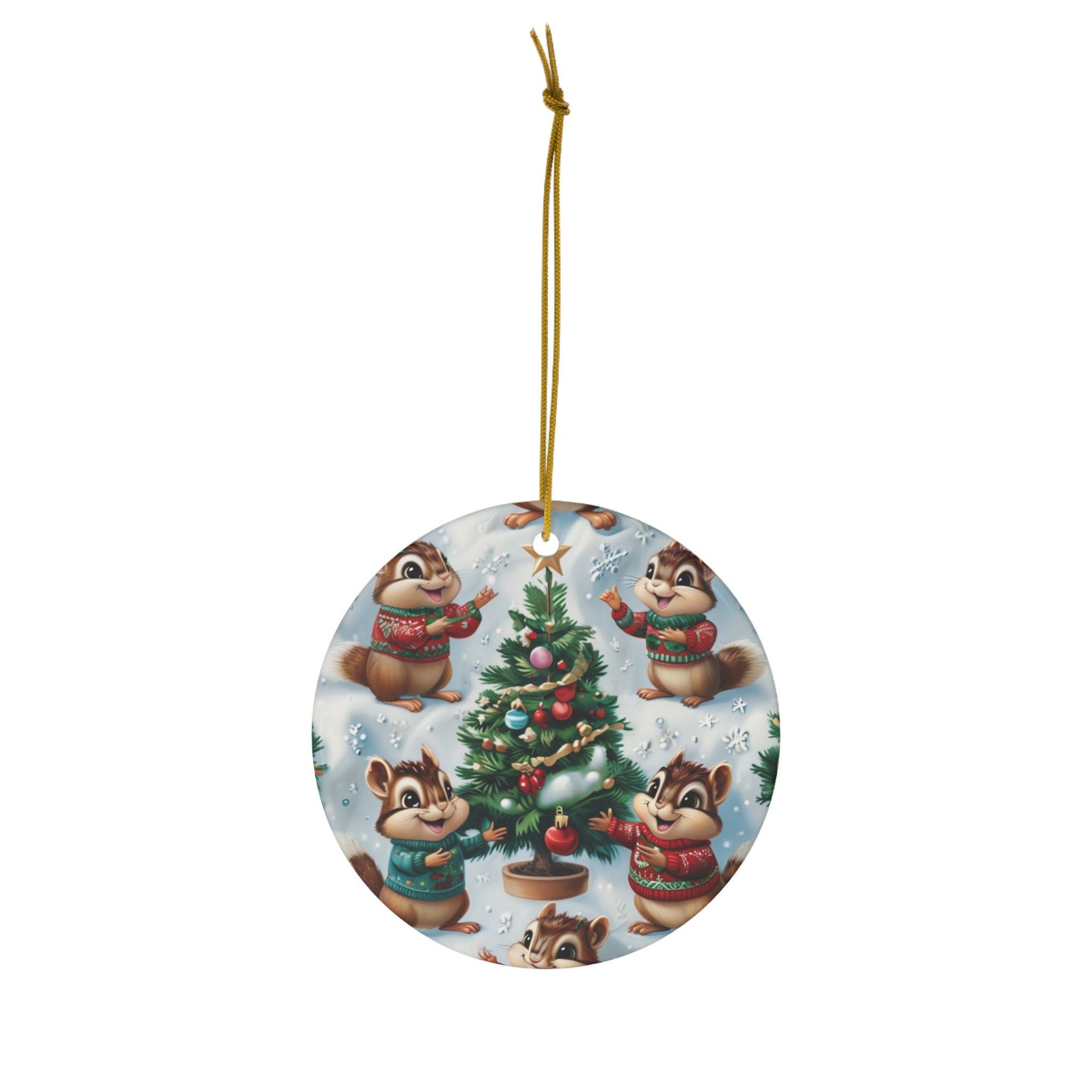 Woodland Chipmunk Christmas Tree Ornament