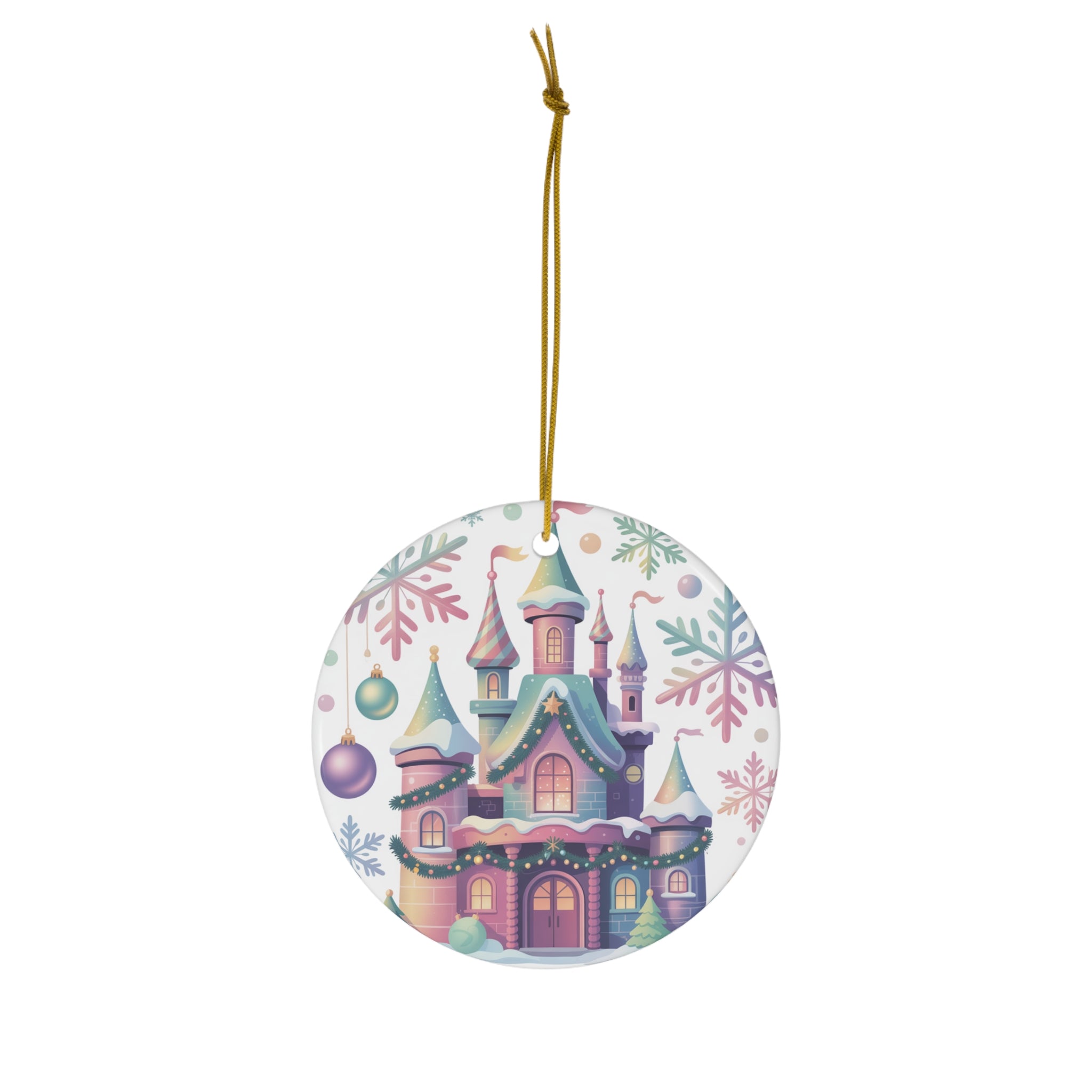 Magical Winter Castle Christmas Ornament
