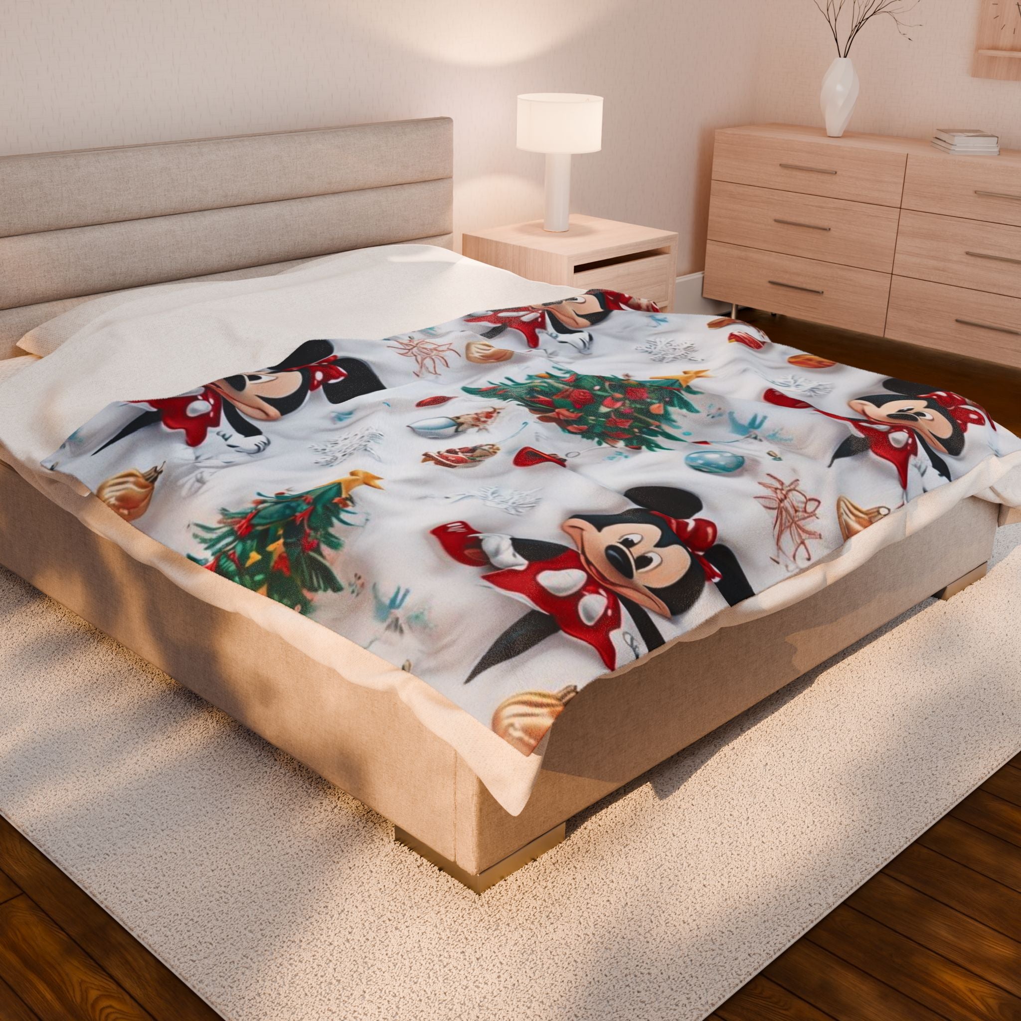 Minnie Mouse Christmas Holiday Blanket